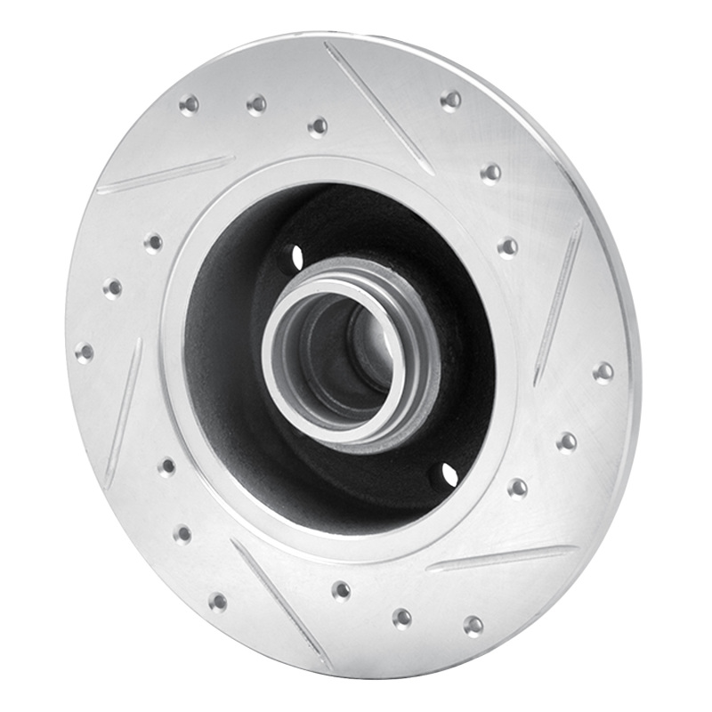 Audi A4 Brake Rotor (1) - Rear Left - R1 Concepts - Drilled & Slotted - Silver - `96-`08